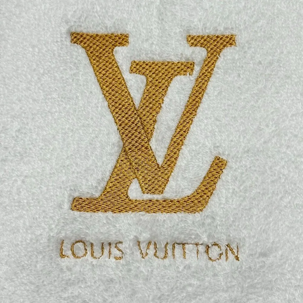 Louis Vuitton Style Towels Embroidered Hand Towel Set White Gold Bathroom Decor